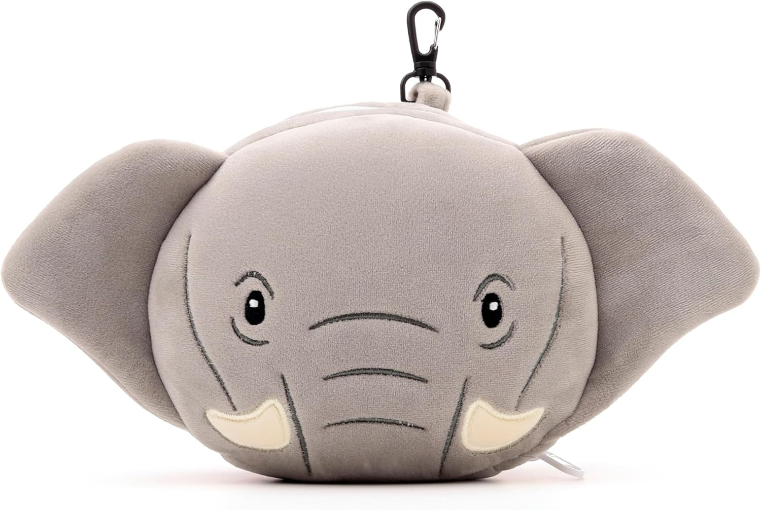 Oreiller de voyage, rond, peluche, éléphant et masque pour les yeux, unisexe, taille unique, unisexe, oreillers de voyage uniques à la taille Naty Shop