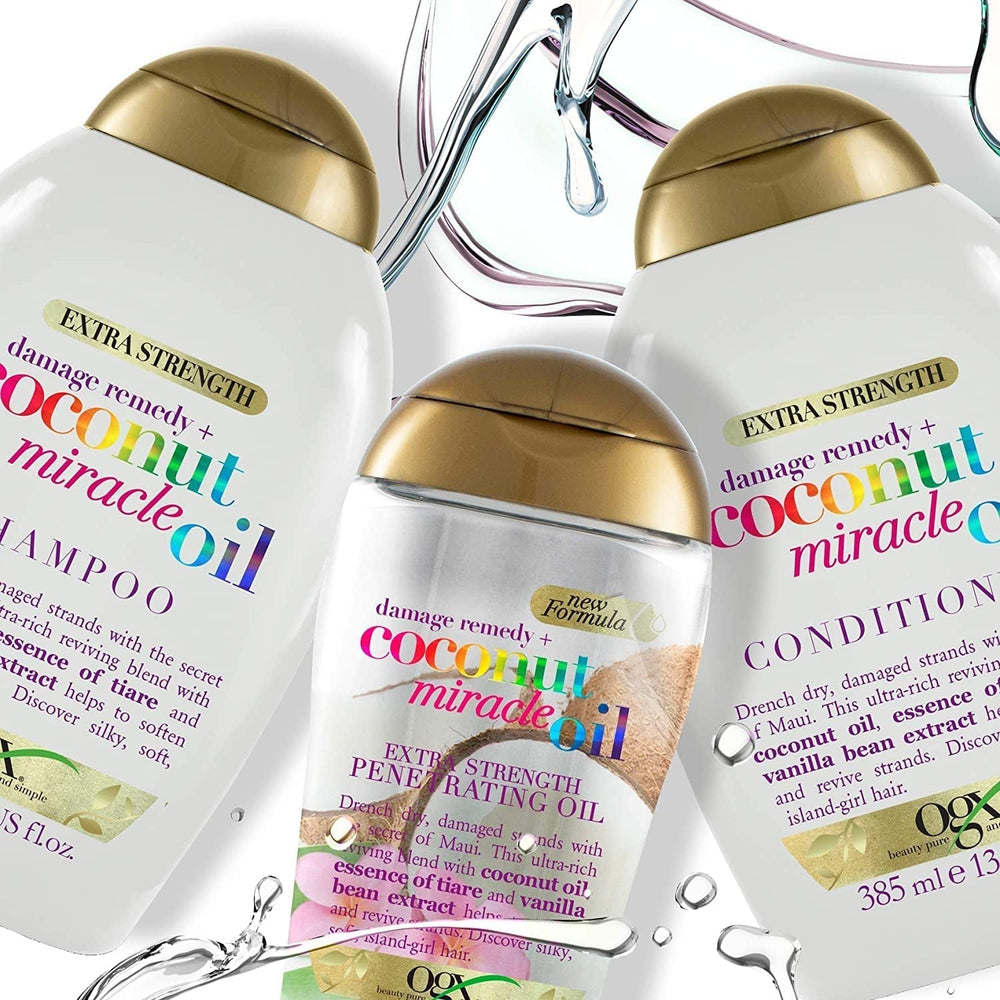 OGX Coconut Miracle Oil Conditioner, Après-shampooing hydratant pour soins capillaires à l'huile de coco, 385 ml OGX Hair Care