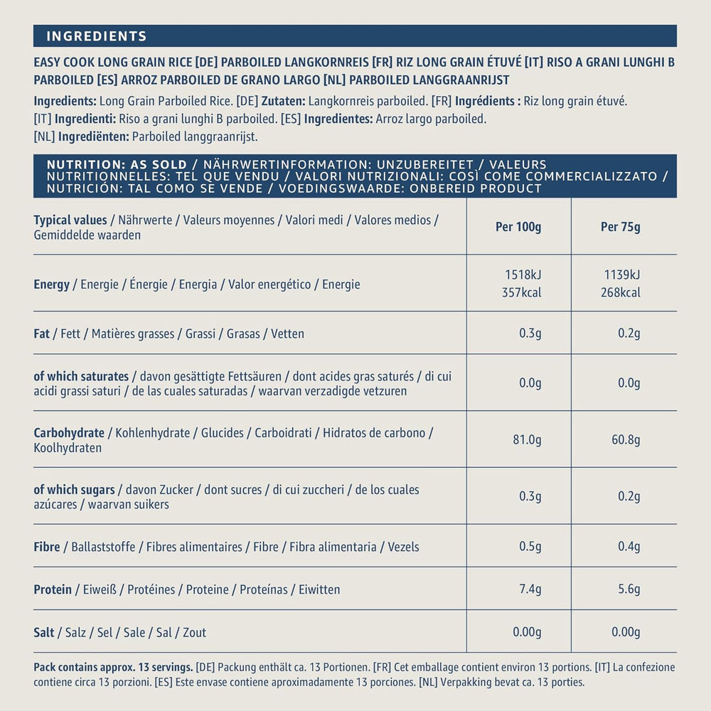 Riz à grains longs pré-cuit d'Amazon, 1 kg