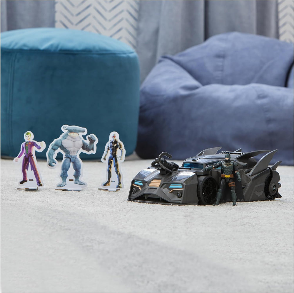 DC Comics Batman Offroad Batmobile avec catapulte avec crochet et cellule grillagée à l'arrière comprenant une figurine Batman de 10 cm pour les fans de super-héros à partir de 4 ans Figurines Naty Shop