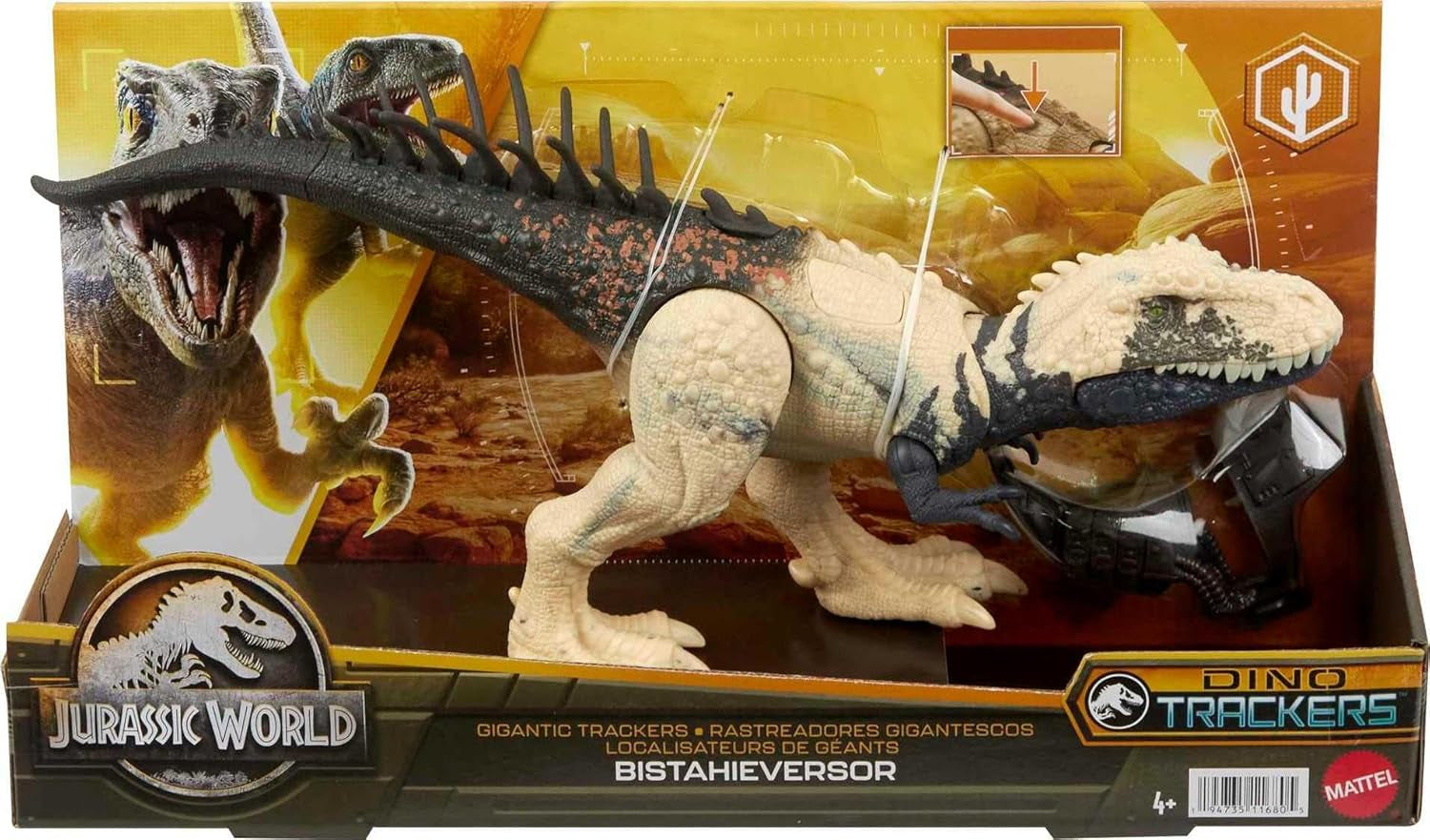 Jurassic World Jouet dinosaure Bistahieversor Gigantic Trackers Figurine d'action de grande espèce avec mouvement d'attaque et équipement de suivi Digital Fun HLP27 Naty Shop Dolls