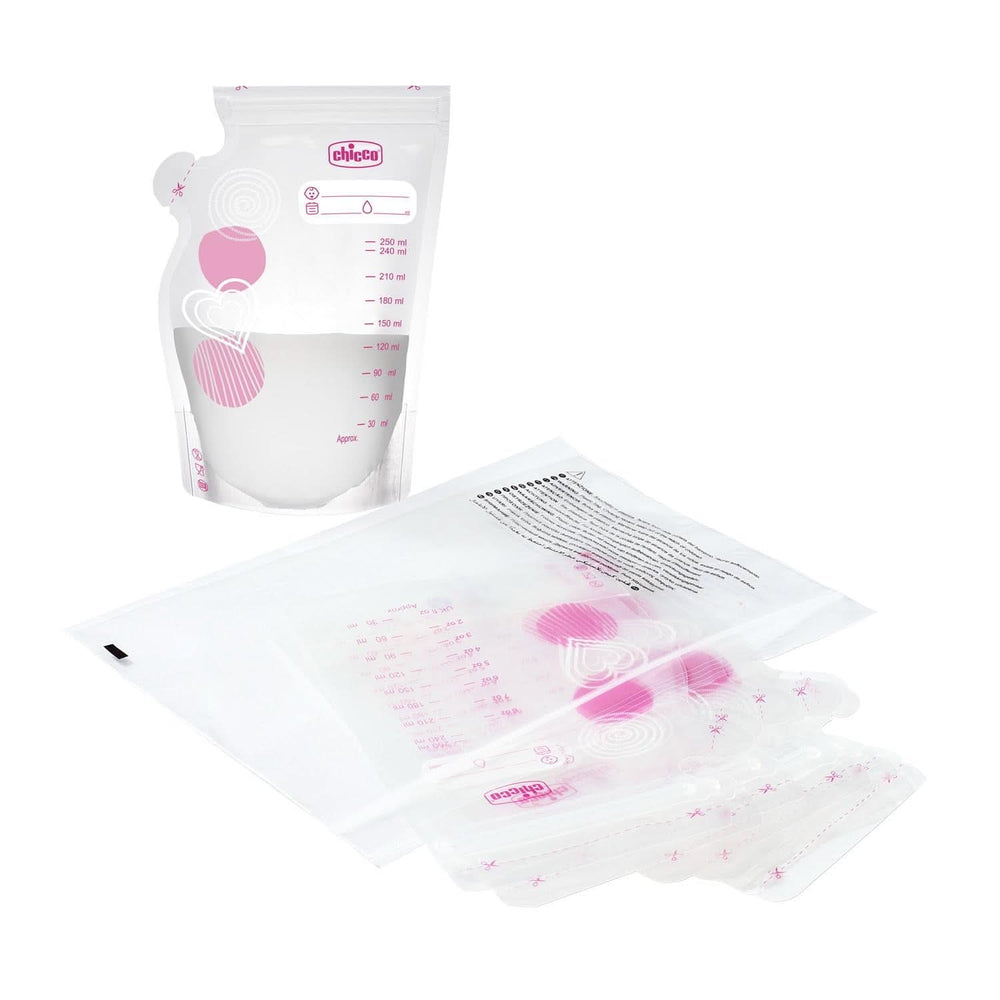 Sachet de lait Chicco de 30 pièces, étanche, 250 ml Accessoires Alimentation et Allaitement Bebe Naty Shop