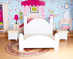 Bino Grande maison de poupée en bois pour enfants de 3 ans (accessoires de chambre d'enfant, maison de jouets comprenant des accessoires de maison de poupée, 5 pièces, 3 niveaux de jeu, 111 pièces), multicolore Naty Shop Dollhouses