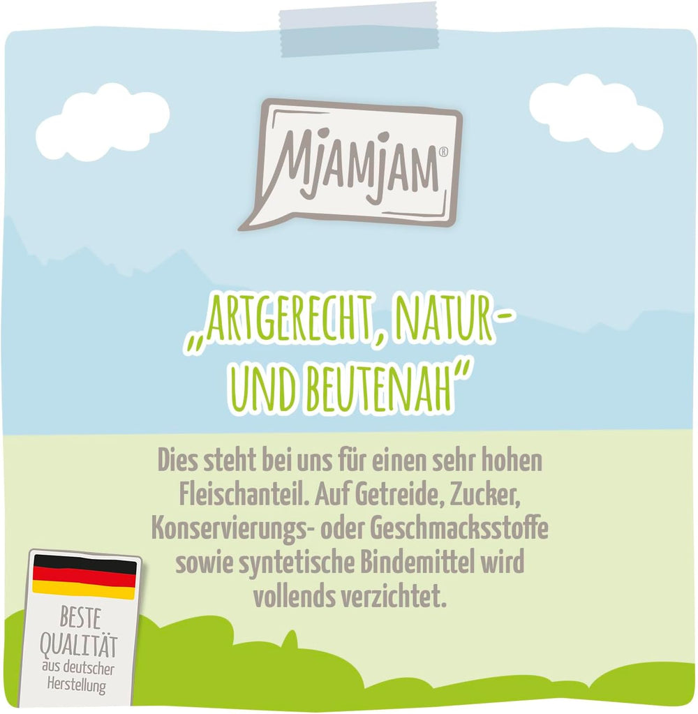 MjAMjAM - Nourriture humide de qualité supérieure pour chat - Delicious Mix Pack III Repas pour votre chat Pack de 6 (6 x 200 g) sans céréales avec de la viande supplémentaire