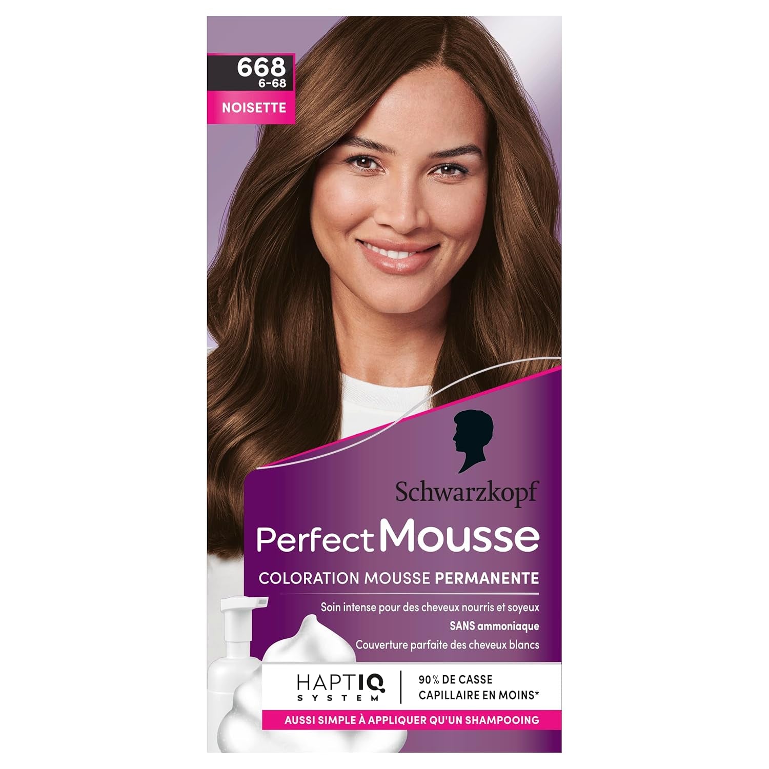 Perfect Mousse Mousse colorante permanente, 668 Hasellnuss Hair Dye Naty Shop