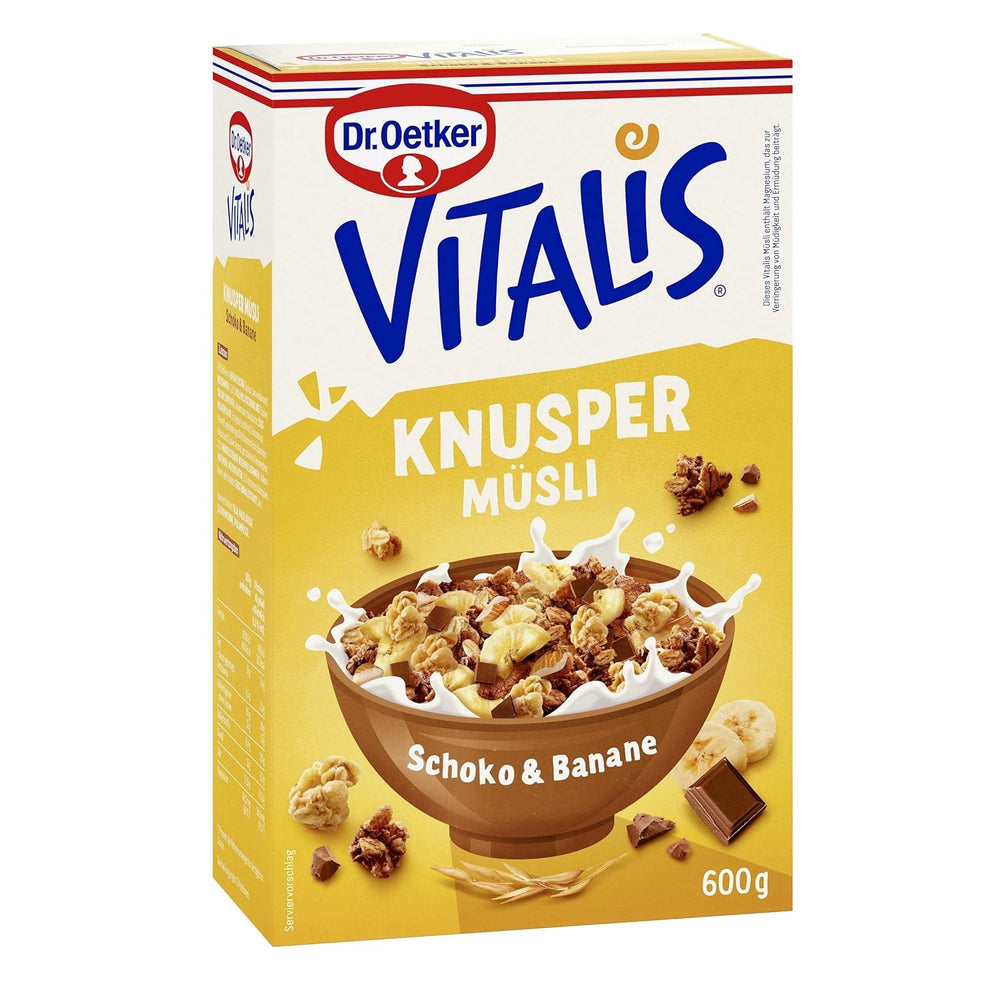 Dr. Oetker Vitalis Crunchy Flakes : Muesli croquant avec corn flakes et morceaux d'amandes, paquet de 5 (5 x 600g)