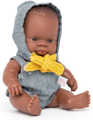 Miniland Babypuppe afrikanischer Younge 21cm-31143, Braun