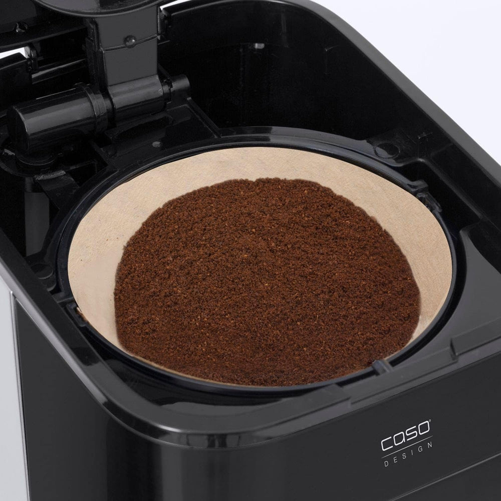 Machine à expresso CASO Coffee Taste and Style avec filtre permanent, 1,5 l, température d'infusion optimale 92-96 °C, système anti-goutte, tête d'infusion optimisée, acier inoxydable, 12 tasses