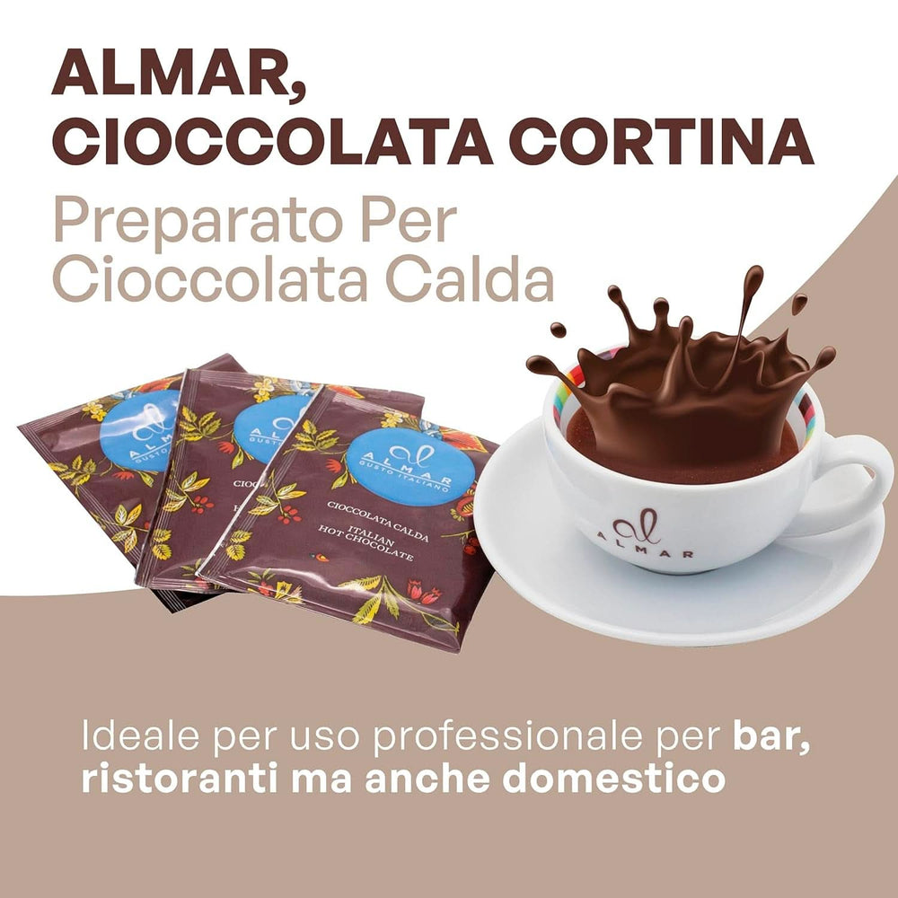 Chocolat chaud italien Cortina saveur CLASSIC - (15 X 30 g) Portion individuelle, enveloppe, 450 g Cacao et Chocolat Chaud Naty Shop