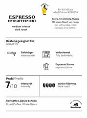 Espresso GORILLA 1000g décaféiné, grains entiers