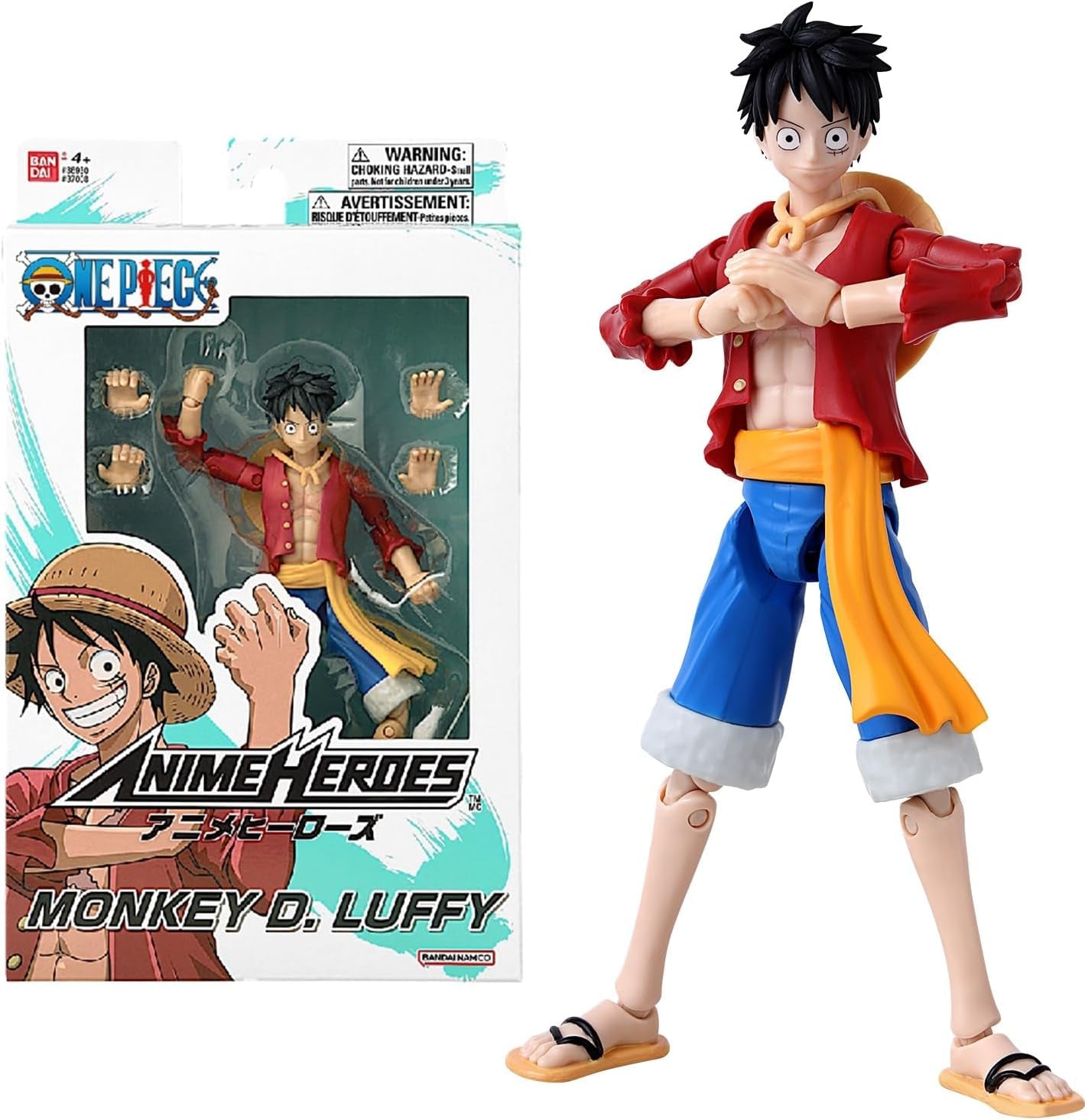 Bandai - Anime Heroes - One Piece Figure - Lorenor Zorro 17 Cm Three Sword Style - Licența oficială One Piece - Movable Manga Figure Zorro 3 Swords - Toy For Children From 4 Years - 37052 Action figures Naty Shop Monkey D. Ruffy