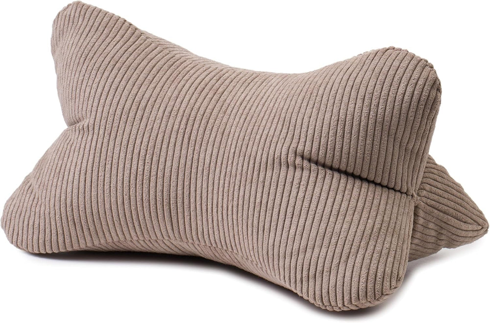 Gözze - Pernă de citit Capri, pernă de gât cu aspect fin de catifea reiată, pernă de citit și relaxare pentru gât și spate, 40 x 25 cm - Liliac