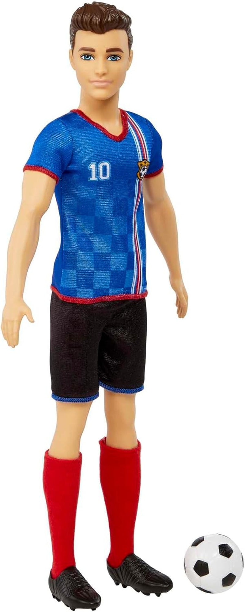 Barbie You Can Be Anything Series Ken Doll Footballeur Cheveux Bruns Ken Doll T-shirt Bleu Football 1X Ken Footballer Doll Enfants Cadeau 3 Ans Jouets Hcn15 Naty Shop Dolls