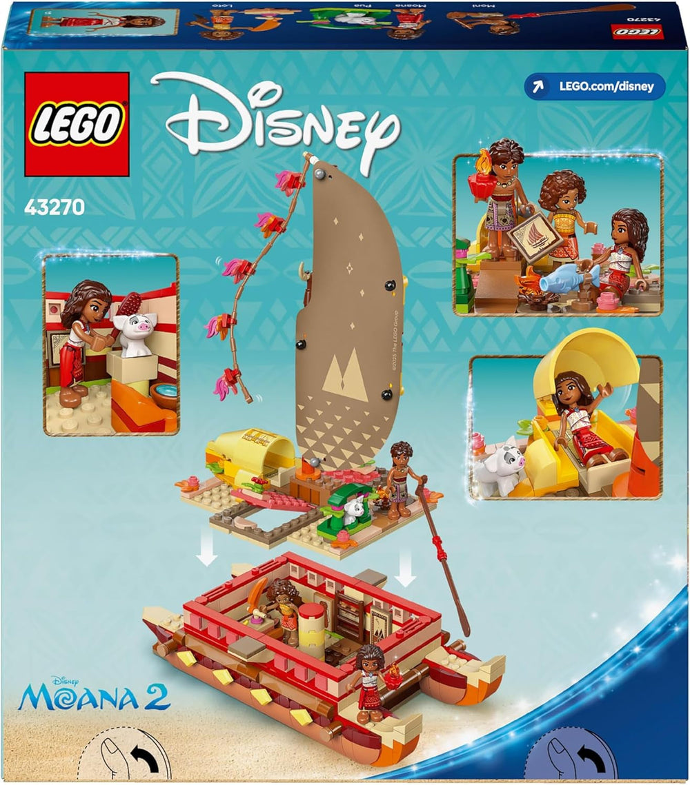 LEGO Ç€ Disney Moana 2 : Le radeau d'aventure de Moana - Bateau jouet avec voiles, pont amovible, feu de camp et 3 mini-poupées dont Loto et Moni - Cadeau pour les filles de 6 ans et plus et les fans - 43270 Jeux de construction Beuche den LEGO-Store