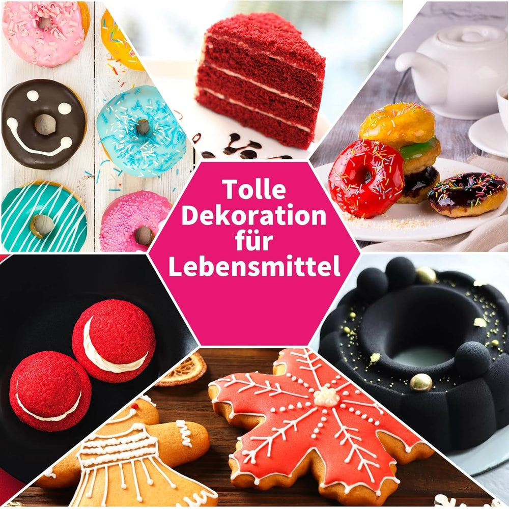 Colorant alimentaire en poudre - 2 couleurs colorant alimentaire hydrosoluble ultra concentré, colorant alimentaire pour fondant, colorant alimentaire, macarons, pâtisserie, colorant alimentaire rouge et noir - 5 g