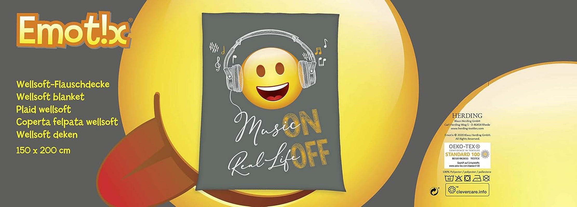 Herding Emot!X Wellsoft pătură pufoasă, 150 X 200 cm, poliester Paturi si Cuverturi Besuche den Herding-Store