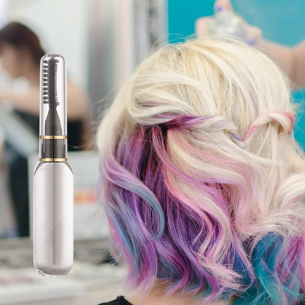 Bâton de Teinture pour Cheveux - Craie de Couleur de Cheveux Temporaire Peigne Lavable Non Toxique pour Filles Mascara pour Cheveux Ensemble de Couleur de Cheveux Blanc Naty Shop Teinture pour Cheveux