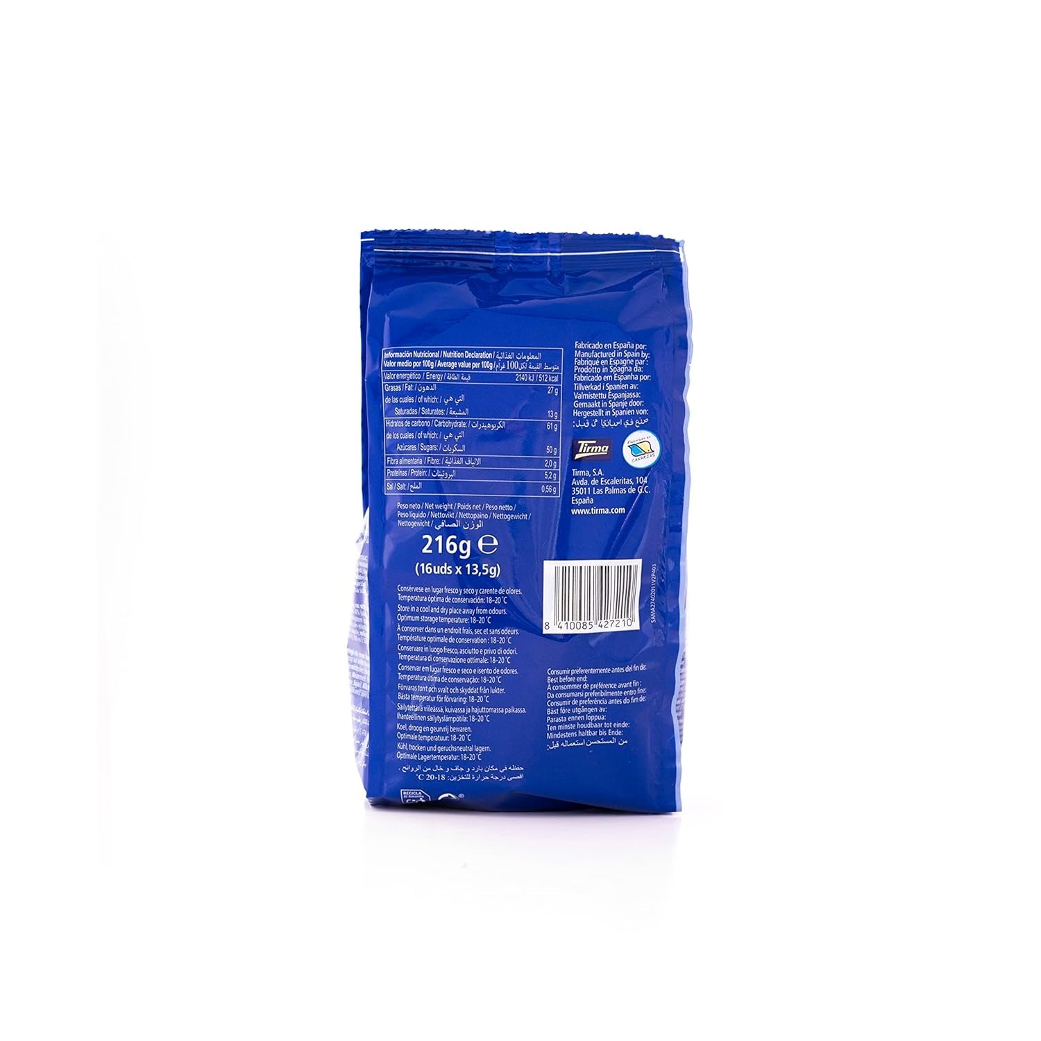 Tirma Mini Napolitane Ciocolată Albă | (16 unități x 13,5g), 216g | Umplutură delicată cu cremă | Non-OMG | Potrivit pentru vegetarieni | Ambalate individual | Gustare la pachet