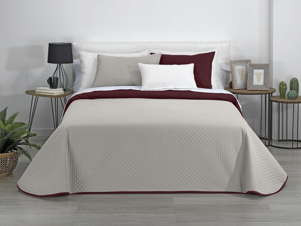 Estoralis | AVA | Courtepointe boutique réversible | Pour toutes les saisons | Couleur – Rouge/Beige | Pour lit 120/135 cm. lit. (230 X 270 Cm. Ancho X Alto) | Quilt matelassé Quilts et quilts Naty Shop Titre par défaut