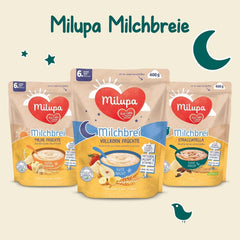Milupa Milk Porridge Fruits Complets - Porridge pour enfants sans huile de palme, dès 6 mois - 4 X 400 G (pack de 2) Mère et Enfant Naty Shop