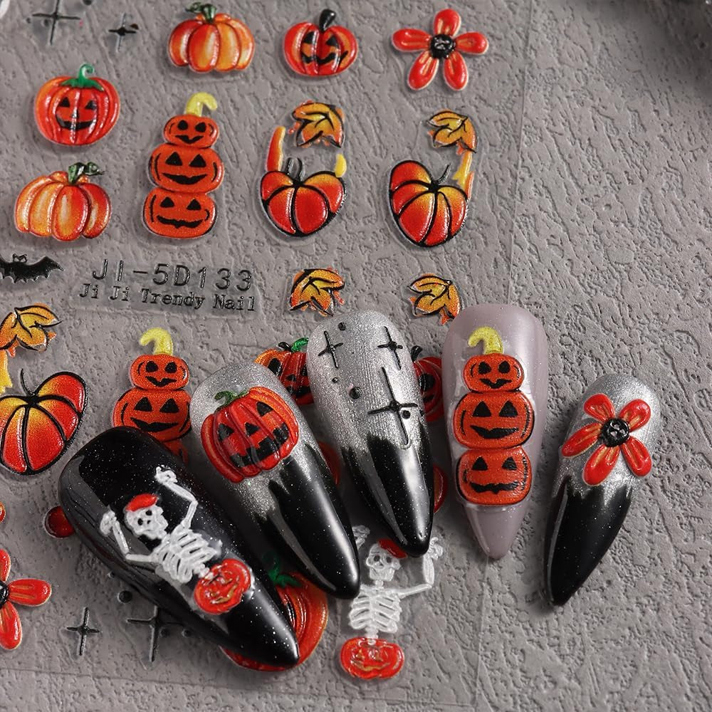 JMEOWIO Autocollant 3D pour nail art Halloween