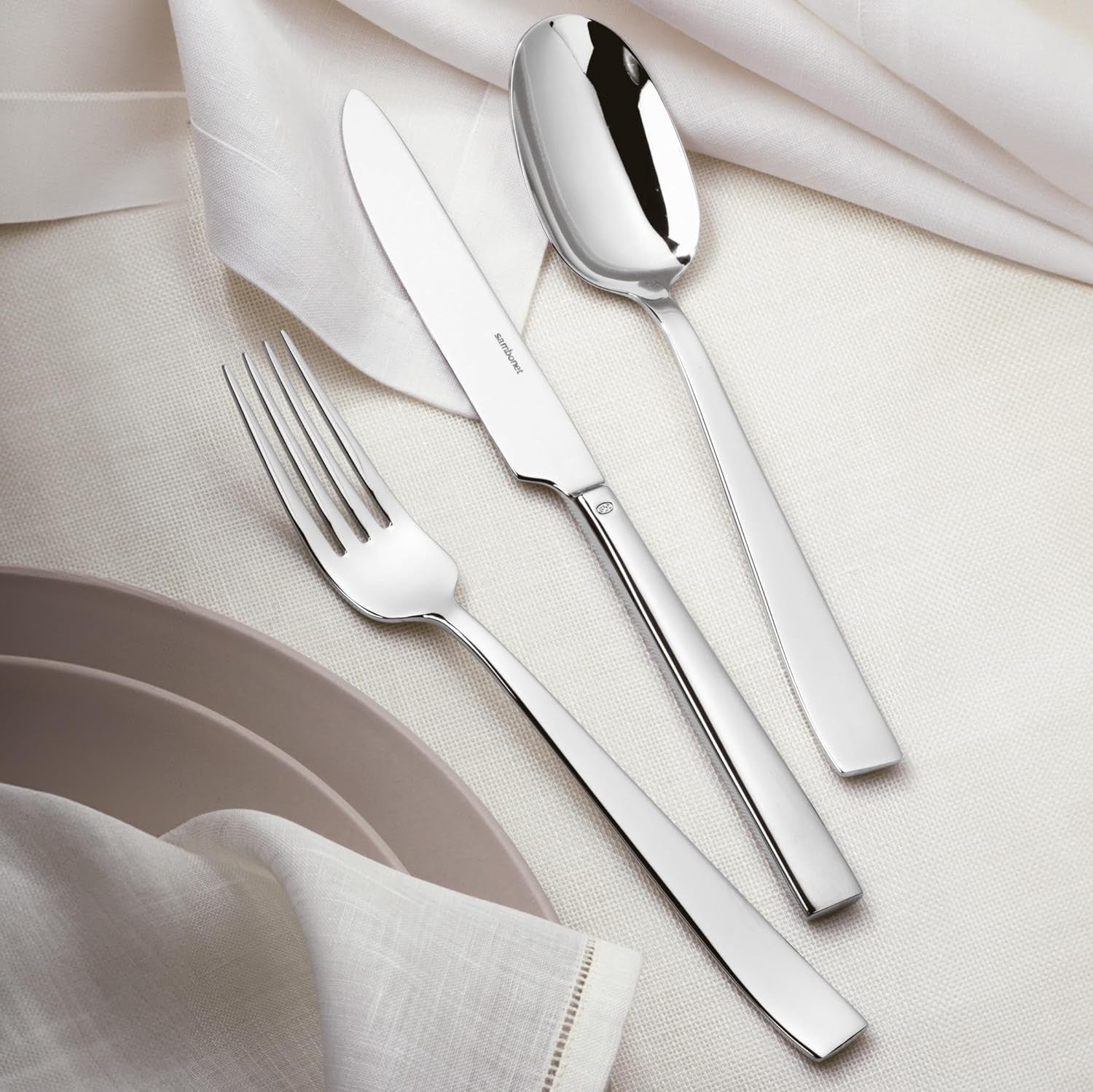 Sambonet 62512-83 Ménagère plate monobloc, 36 pièces, acier inoxydable 18/10, passe au lave-vaisselle Cuisine Naty Shop