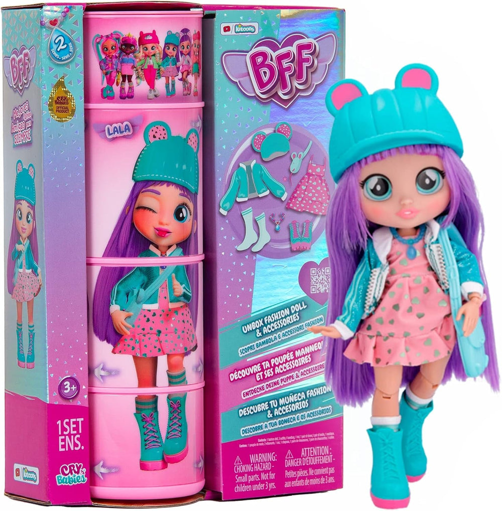 S2 Hannah Modepuppe mit Langen Haaren, Stoffkleidung und 10 Accessoires – Spielzeuggeschenk für Mädchen und Jungen + 5 Jahre