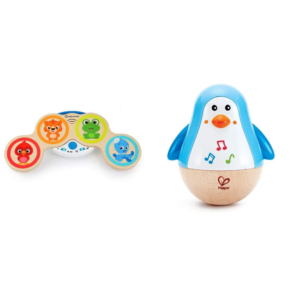 Jouet musical Baby Einstein Magic Touch avec tambour en bois à partir de 6 mois et Wobbler musical pingouin Hape, mélodie oscillante colorée, jouet Roly-Poly à partir de 6 mois Bebe Naty Shop Toys Titre par défaut