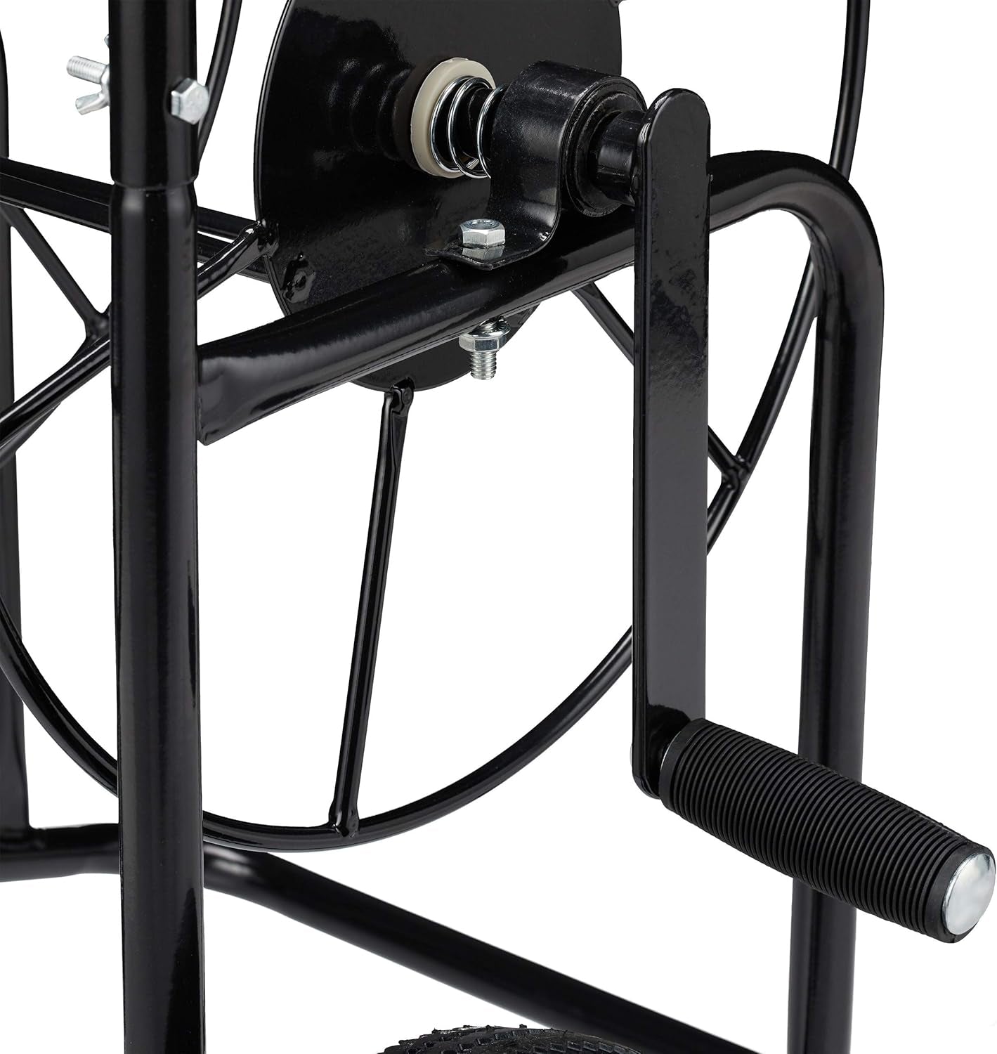 Dévidoir Relaxdays, enrouleur de tuyau mobile, raccord 1/2" et 3/4", tuyau jusqu'à 80 m, 2 roues, métal, noir