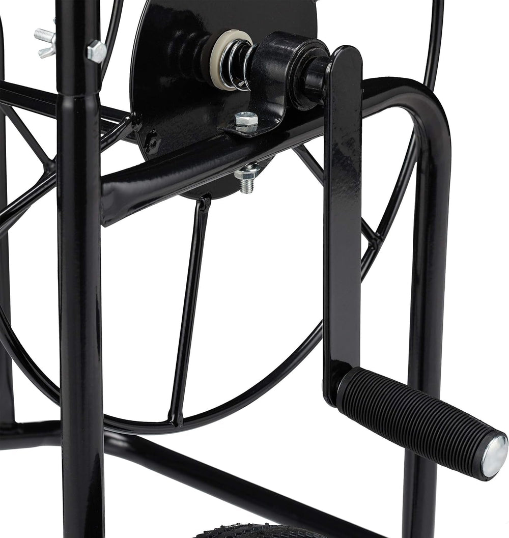 Dévidoir Relaxdays, enrouleur de tuyau mobile, raccord 1/2" et 3/4", tuyau jusqu'à 80 m, 2 roues, métal, noir