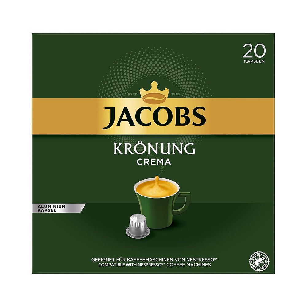Capsules de café Lungo Intenso, Intensité 8 sur 12, 10 x 20 capsules de café & Capsules de café crème krönung, 200 capsules compatibles Nespresso, 10er Pack, 10 x 20 capsules de café, 1040 g