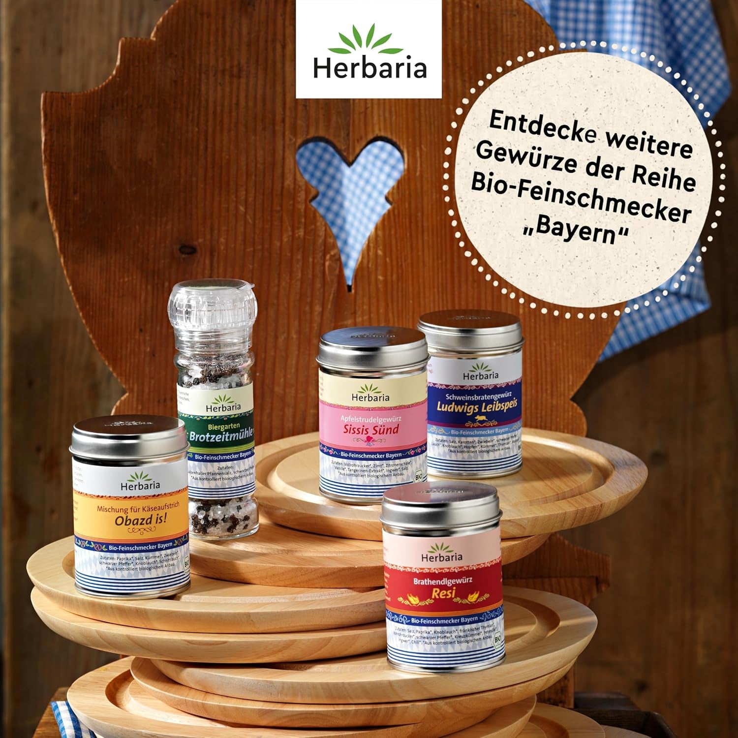 Herbaria Obazd l'est ! bio 90g M-Dose – Bio-Gewürzmischung bayerischen Biergartenklassiker Obazda – pour Brotaufstriche, Käsegerichte, Käsefondue – Raclette Gewürz - dans nachhaltiger Aromaschutz-Dose