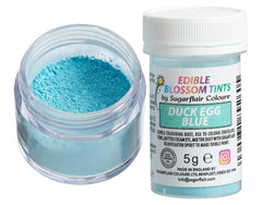 Colorant alimentaire en poudre Sugarflair Blossom Tint Duck Egg Blue - Colorant alimentaire en poudre pour décorations de gâteaux, fondant, glaçage, chocolat, crème au beurre, macarons et plus - 5G