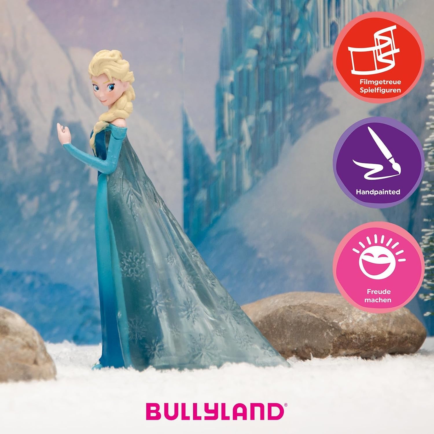 Bullyland 12961 - Figurine Elsa d'Arendelle de Walt Disney La Reine des Neiges, env. 10,1 cm, très détaillé, idéal comme petit cadeau pour les enfants à partir de 3 ans