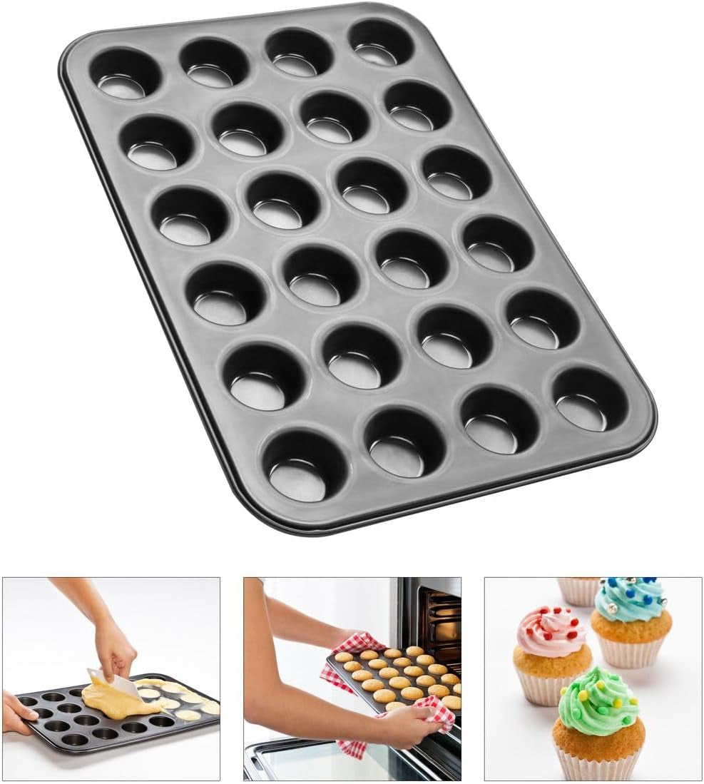Zenker 6541 Black Metallic 24Er Mini-Muffinform – Antihaftbeschichte Für Perfekte Mini-Muffins, Ø 4,5 cm, ​​​​Made in Germany Moules et plaques à pâtisserie Naty Shop