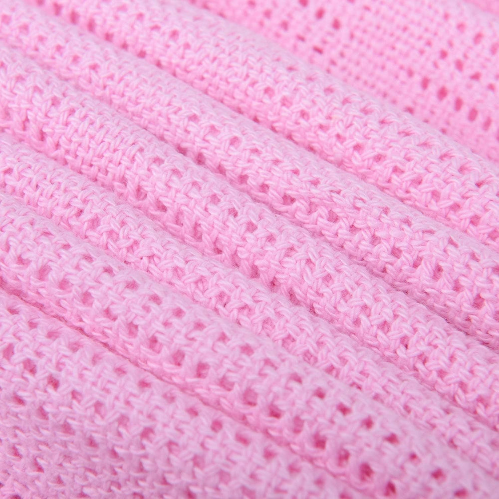 Family Bedding Couverture cellulaire rose pour lit double, coton, grand couvre-lit, réversible, légère, thermique, douce, couverture cellulaire traditionnelle, 230 x 230 cm Couettes et couettes Naty Shop