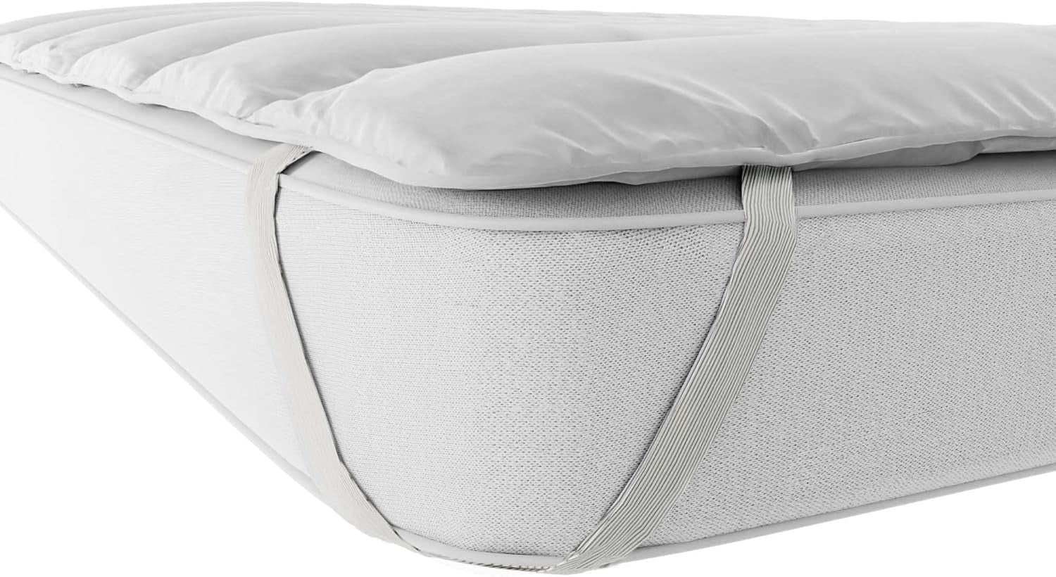 Literie italienne Surmatelas élégant matelassé, blanc, double Couettes et couettes Naty Shop
