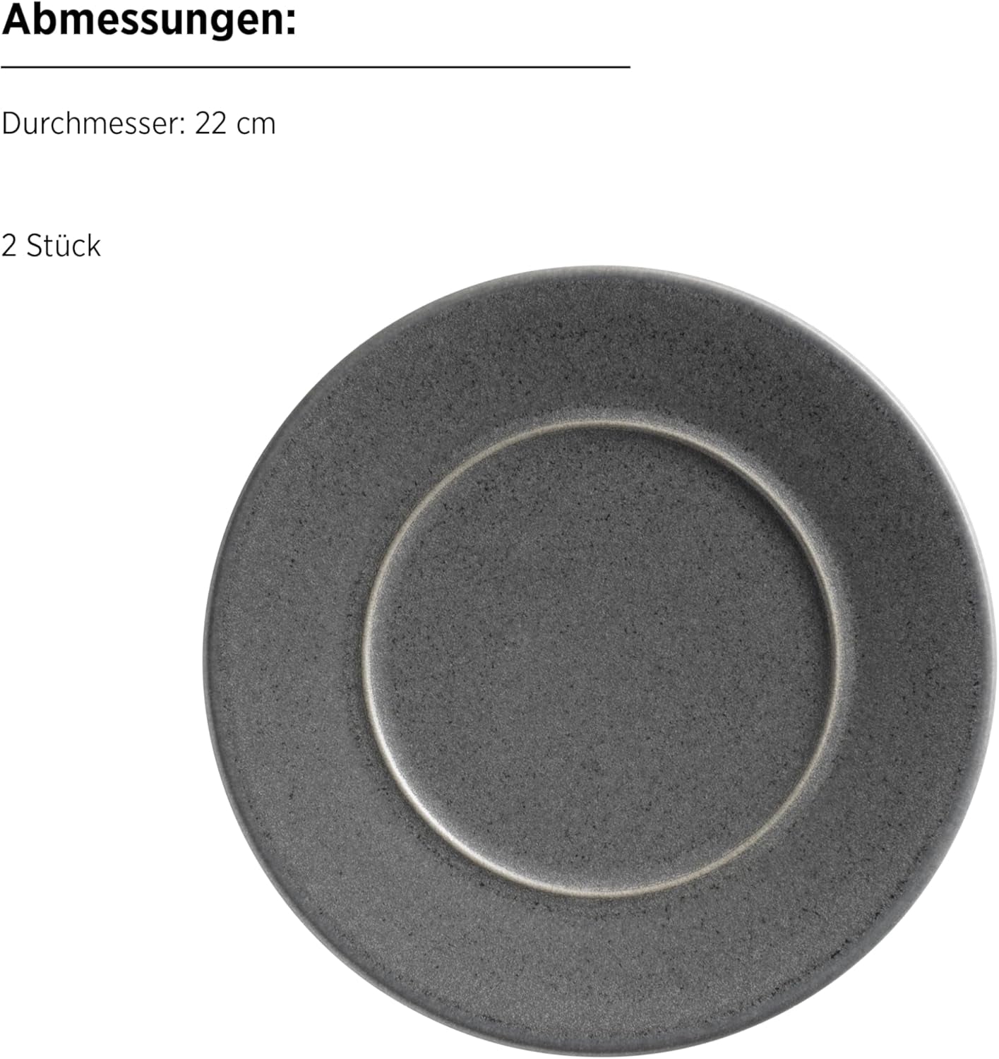 MÄSER Série Unico, service de table pour 2 personnes, intemporel et élégant, service de table en céramique 8 pièces, grès, anthracite