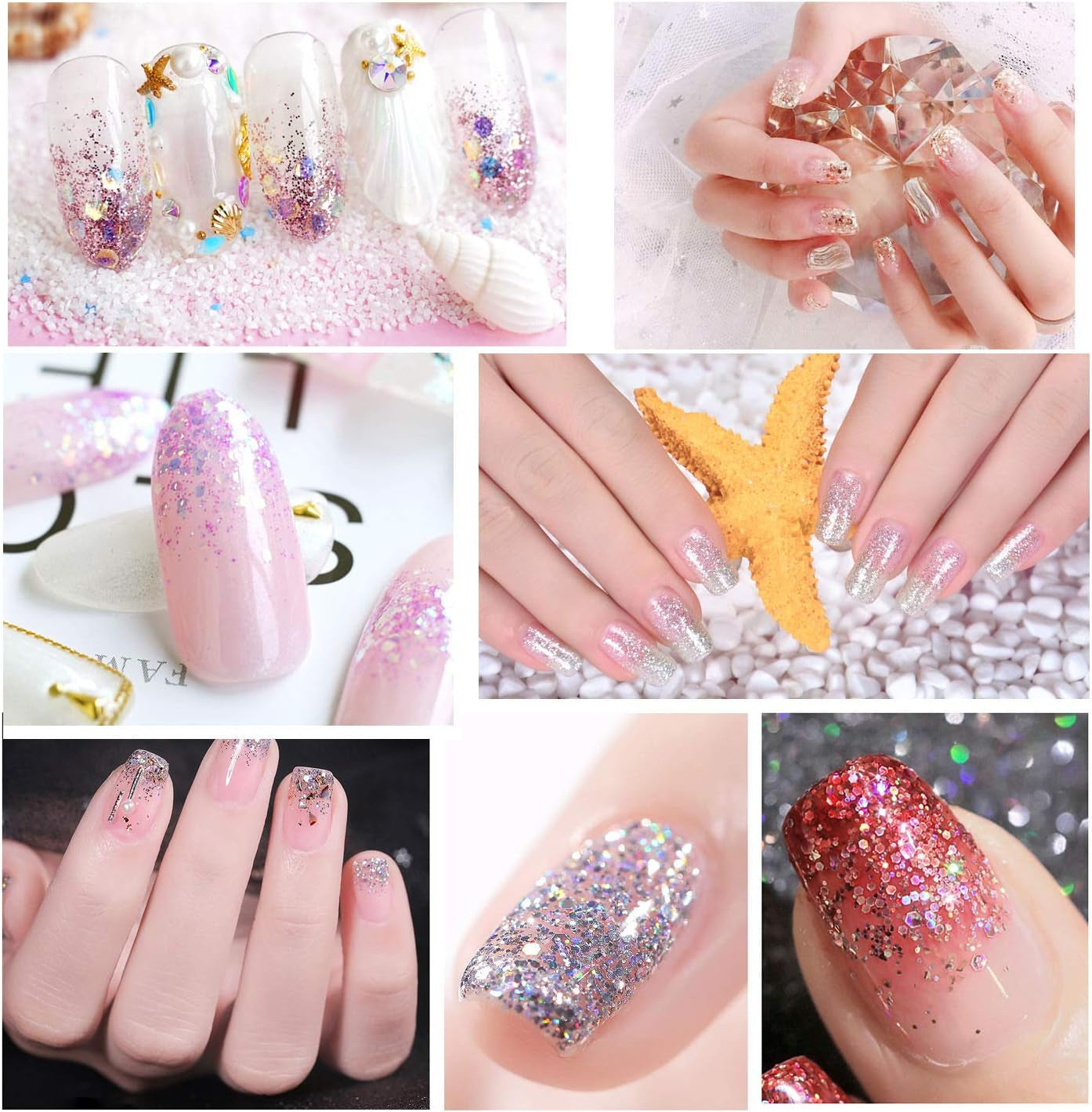 HOWAF 12 boîtes de pinceaux à paillettes pour le visage et le corps, maquillage à paillettes pour les yeux, les lèvres, les cheveux, décoration du corps, Halloween, Noël, festival, mascarade, accessoires de maquillage