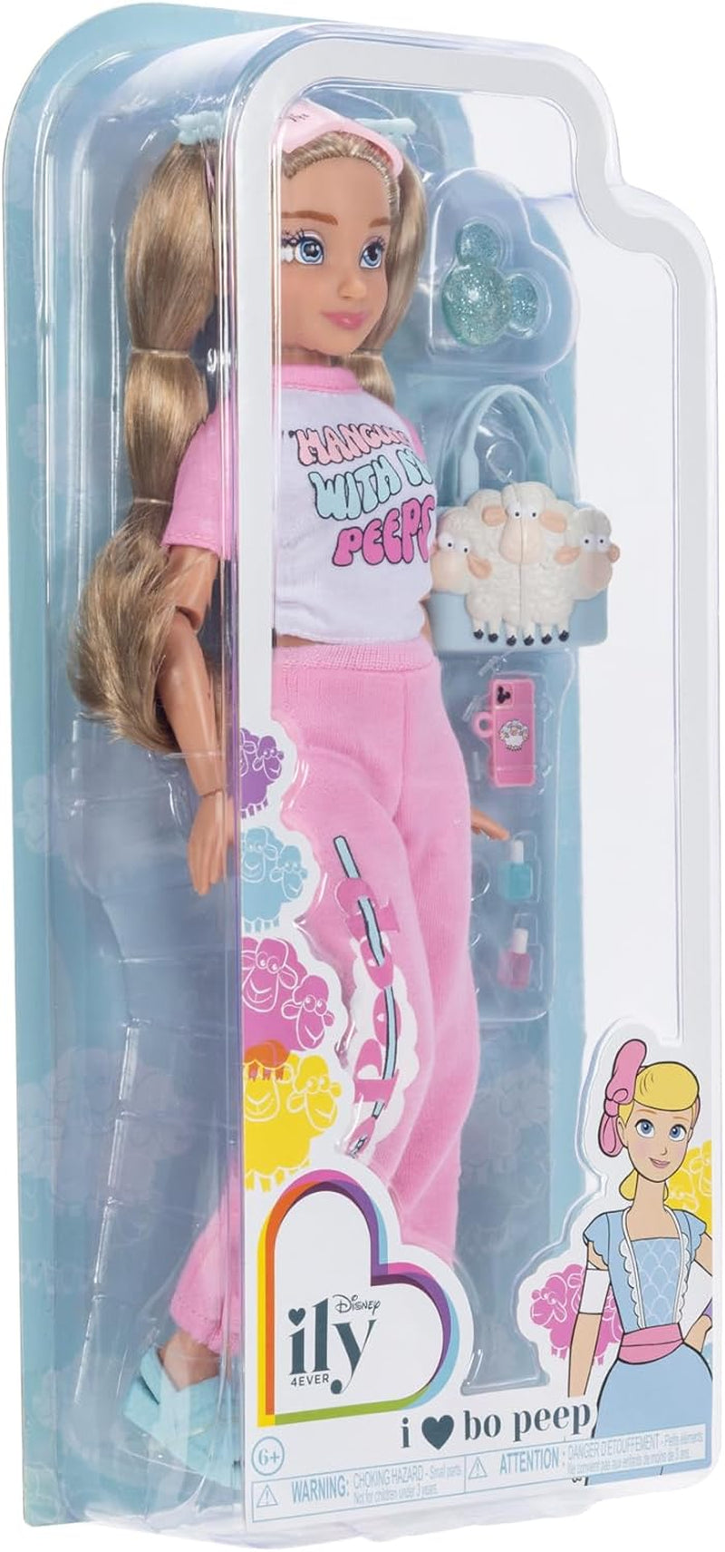 Disney ILY 4ever BO Peep Modepuppe mit Zubehör, 29 cm, 13 Bewegungspunkte, offiziell lizenziert von Jakks Pacific. Komplett mit kombinierbarem Zubehör und glitzerndem Micky-Ring!