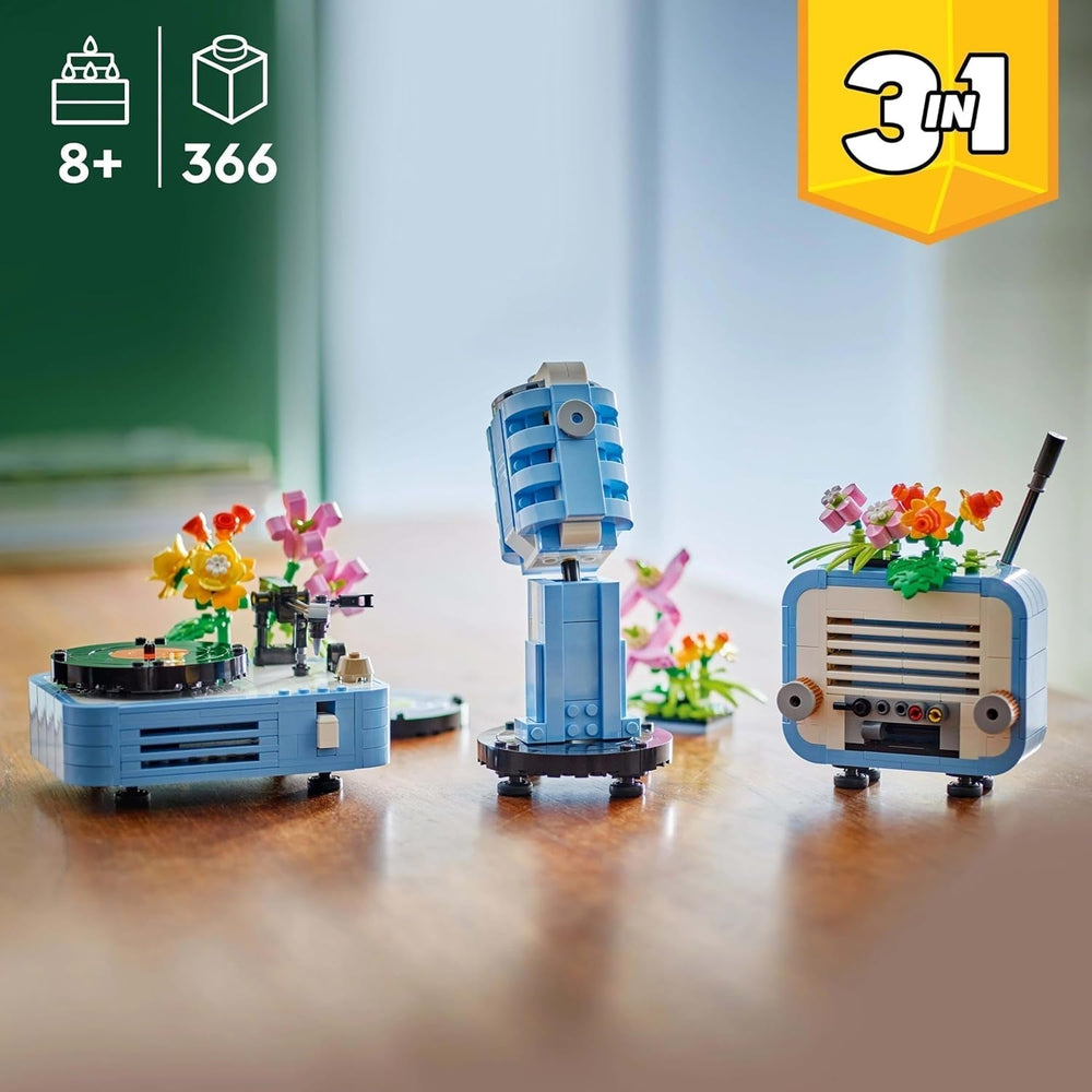 Lecteur de disque LEGO Creator 3In1 avec fleurs - jouet transformable en radio ou microphone - jouets musicaux pour enfants - idée cadeau créative pour filles et garçons à partir de 8 ans 31172 Jeux de construction Besuche den LEGO-Store