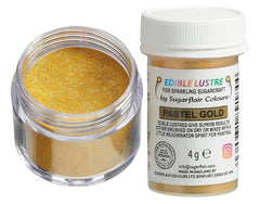 Colorant alimentaire comestible Sugarflair, couleur or pastel - Poudre brillante alimentaire pour gâteaux, muffins, chocolat, pâtisseries, desserts, glaces, boissons, cocktails et plus encore - 4 g