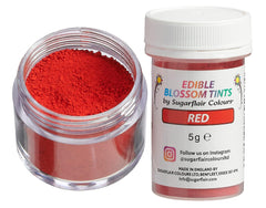Sugarflair Blossom Tint Dust Red - Colorant alimentaire en poudre pour décorations de gâteaux, fondants, glaçages, chocolat, crème au beurre, macarons et plus - 5G
