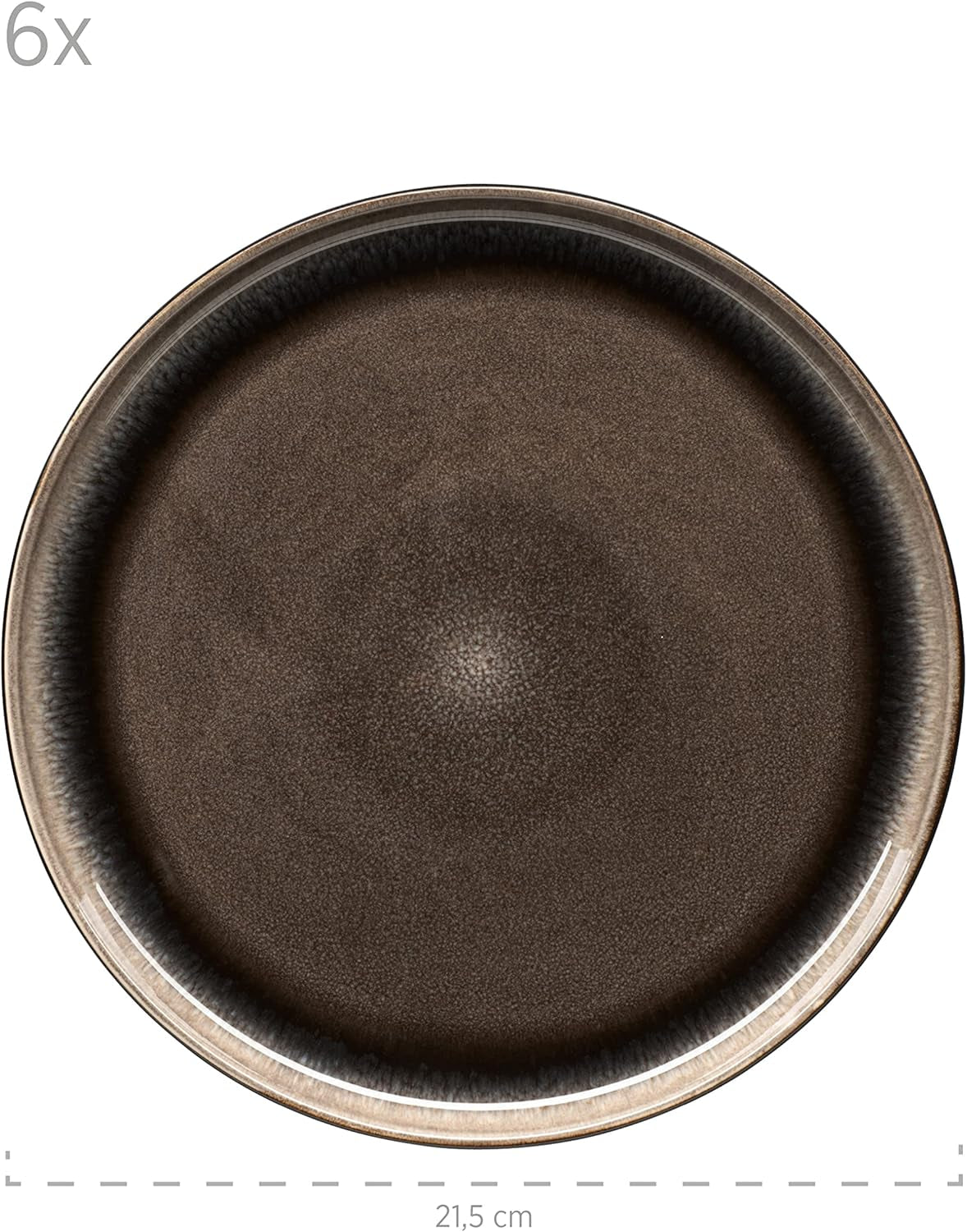 MÄSER 934020 Série Niara, Service de table moderne pour 6 personnes au look vintage passionnant, Service de petit-déjeuner en céramique de 18 pièces, Gris et noir, Grès
