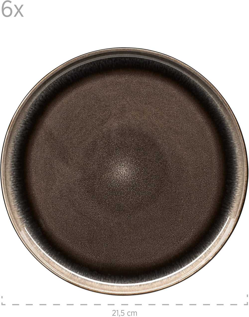 MÄSER 934020 Série Niara, Service de table moderne pour 6 personnes au look vintage passionnant, Service de petit-déjeuner en céramique de 18 pièces, Gris et noir, Grès