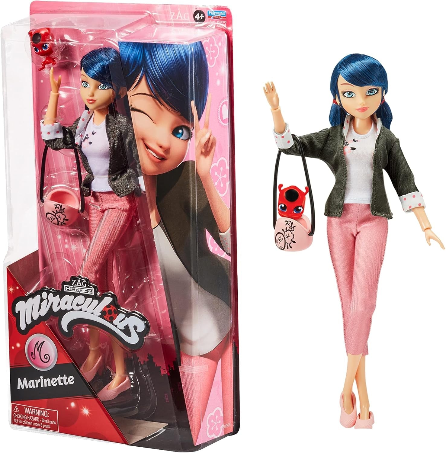 Bandai - Miraculous Ladybug - Poupée Marinette Changement de Couleur Surprise - Poupée Miraculous Articulée, 26 cm + 3 Surprises - Motif Aléatoire - P50390 Naty Shop Marinette Dolls
