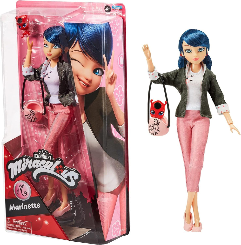 Bandai - Miraculous Ladybug - Poupée Marinette Changement de Couleur Surprise - Poupée Miraculous Articulée, 26 cm + 3 Surprises - Motif Aléatoire - P50390 Naty Shop Marinette Dolls
