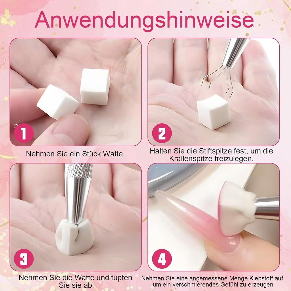 100 Stk Nail Art Schwamm Mit Metallgreifer, Nailart-Zubehör, Baby Boomer, Rendering-Werkzeuge Mit Greifer-Blöcken, Maniküre-Gradient Nail Art Schwamm, Für Pinselset, Nägel, Nageldesign-Zubehör