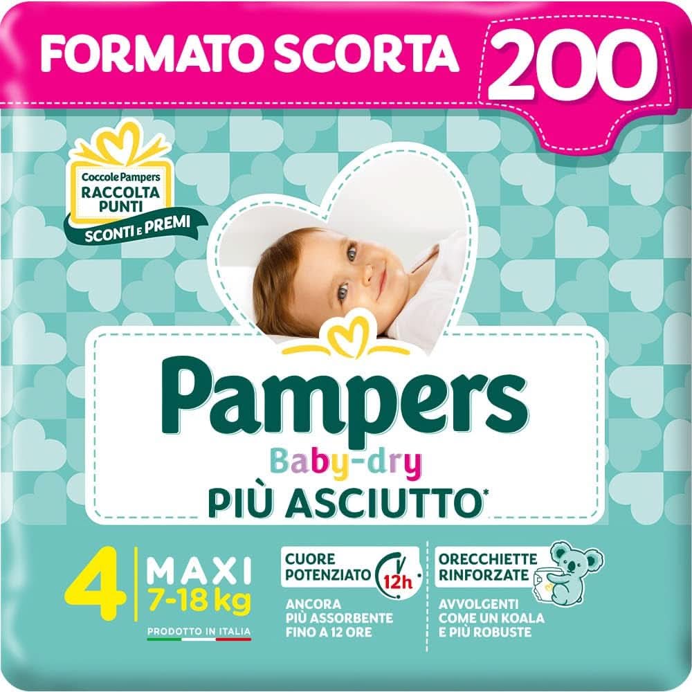 Pampers Baby Dry Junior, 176 couches, taille 5 (11-25 kg) Mère et Enfant Naty Shop Taille 4 (200 pièces)