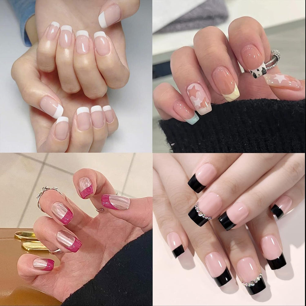 Faux ongles ovales, 12 tailles, pointes courtes, demi-couverture française, pour bricolage, Salon de manucure, Transparent, 600 pièces